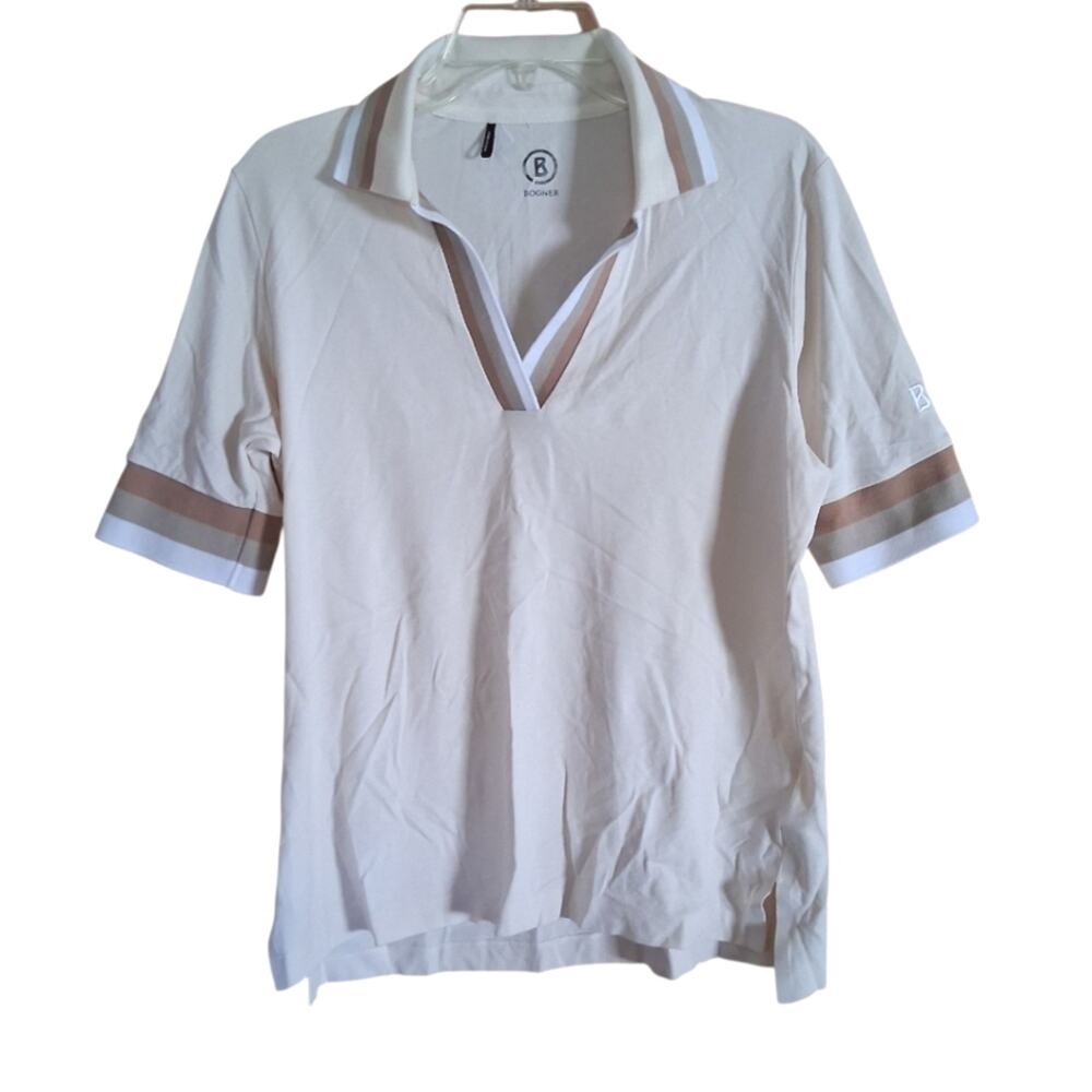 Bogner Striped Short Sleeve Polo Shirt Size XL